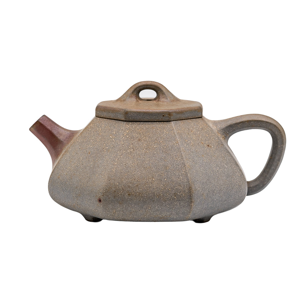 Antique-style octagonal yixing clay woodfired teapot # 94848