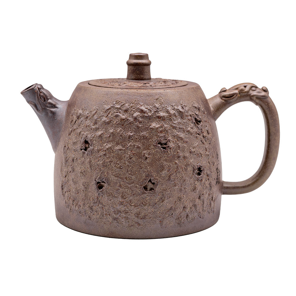 Wrinkled Han tiles yixing clay woodfired teapot # 94850