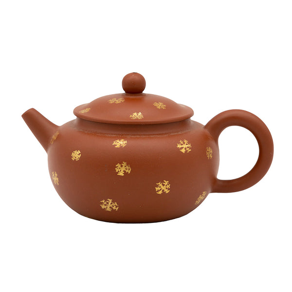 Yixing Teapot with Gold Motif, #95600, 180ml