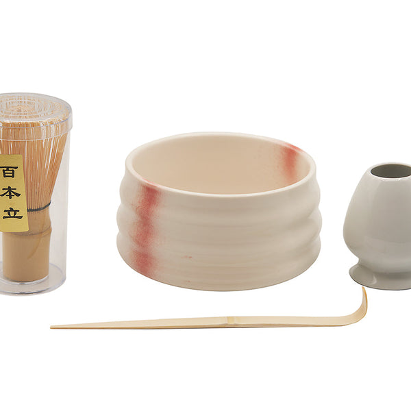 Elegant joc de te Matcha blanc, 4 unitats/set # 93989