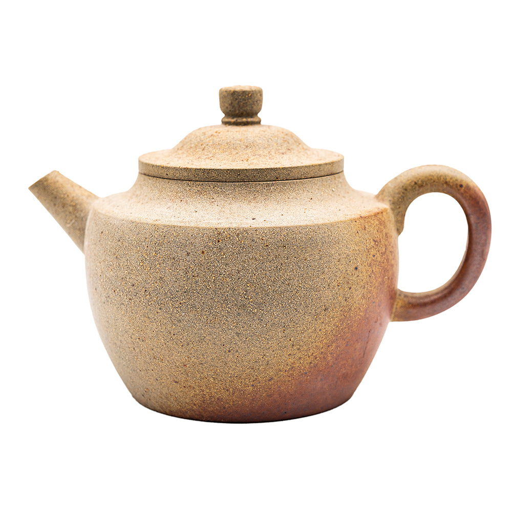 Han flat yixing clay woodfired teapot # 94831