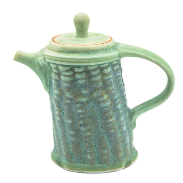 Corn teapot # 90488 by Tineke van Gils, green, porcelain 100 ml