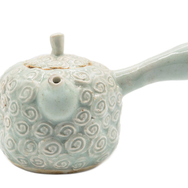 Roses teapot # 90478 by Tineke van Gils, porcelain, celadon glaze 180 ml
