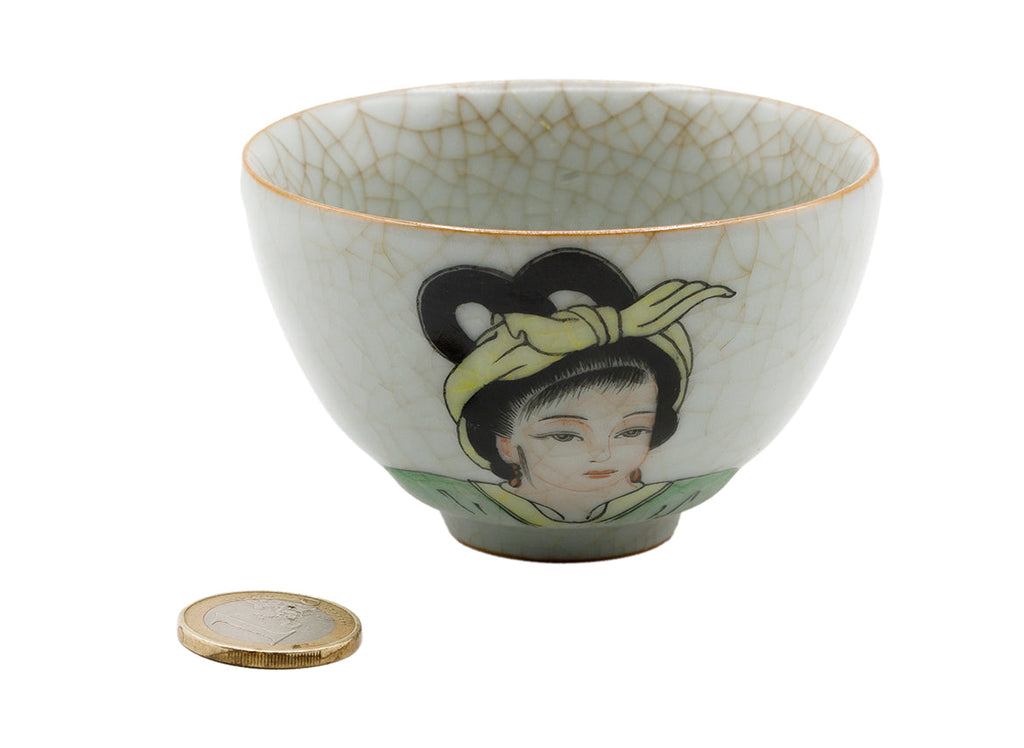Geyao cracle glaze Chinese Dehua ceramic handpainted tea cup # 93732