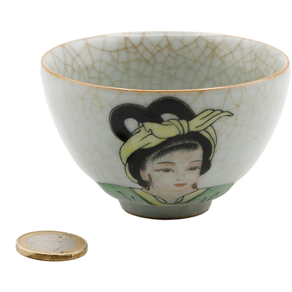 Geyao cracle glaze Chinese Dehua ceramic handpainted tea cup # 93732