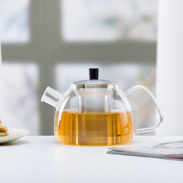 Tetera de vidre de 900 ml amb infusor d'acer inoxidable extraïble # 801
