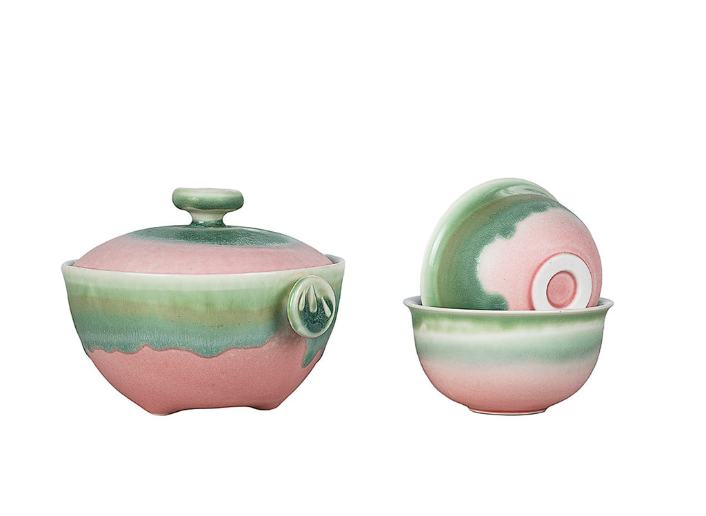 Joc de te de viatge amb tetera amb nansa lateral # 94377