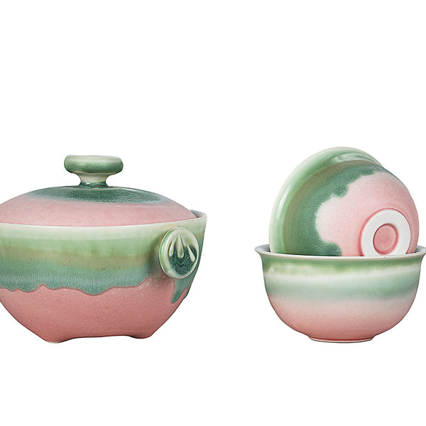 Joc de te de viatge amb tetera amb nansa lateral # 94377