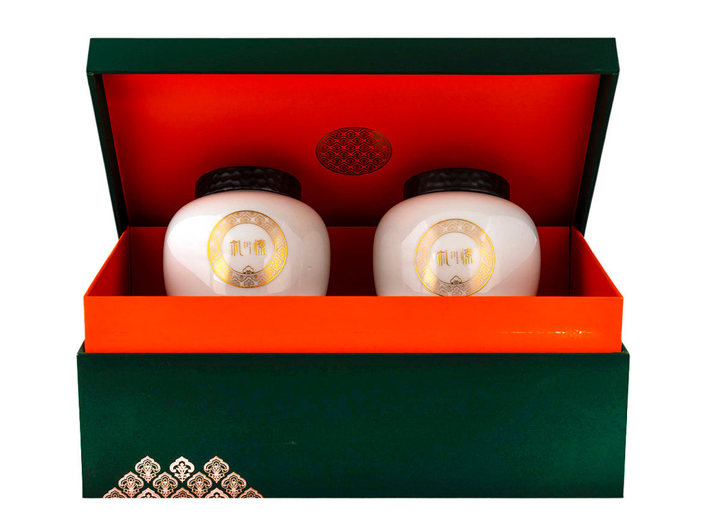 Gift tea set (2 tea caddies) # 33452, porcelain
