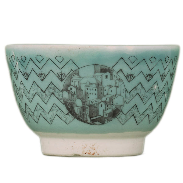 Cup # 33657, wood firing/ceramic/hand painting, 112 ml.