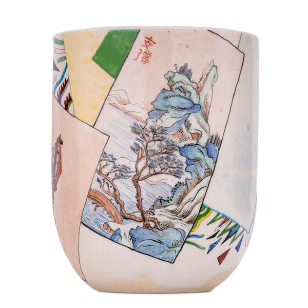 Cup yunomi handmade Moychay 'Green Mountain' # 44420, ceramic/hand painting, 132 ml.