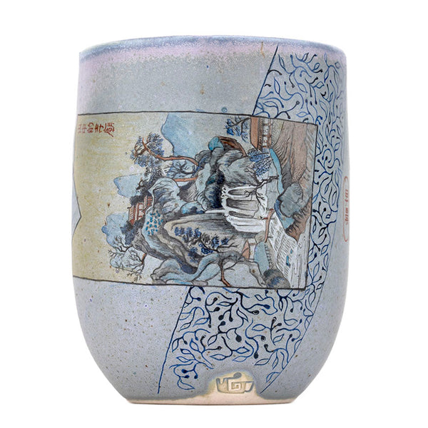 Cup yunomi handmade Moychay 'Love Song' # 44419, ceramic/hand painting, 140 ml.
