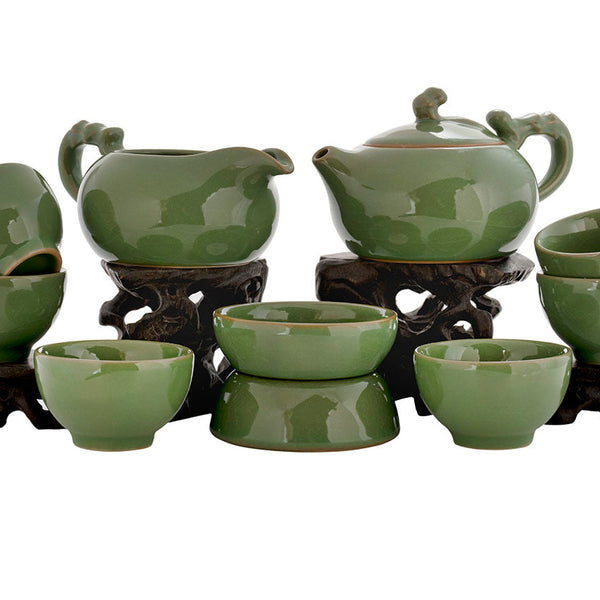Set for tea ceremony (9 items) # 91027, porcelain: teapot 200 ml, gong dao bei 200 ml, teamesh, six cups 65 ml.