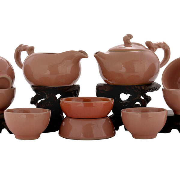 Set for tea ceremony (9 items) # 91026, porcelain: teapot 200 ml, gong dao bei 200 ml, teamesh, six cups 65 ml.