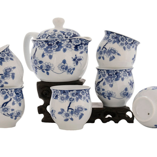 Set for tea ceremony (7 items) # 91013, porcelain: teapot 340 ml, six cups 117 ml.