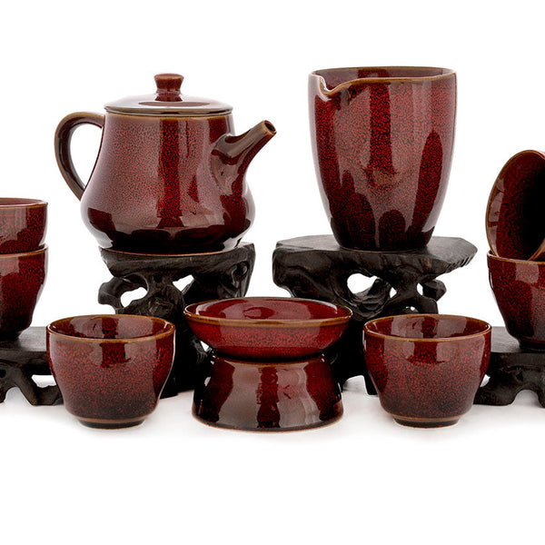 Set for tea ceremony (9 items) # 91009, porcelain: teapot 200 ml, gong dao bei 200 ml, teamesh, six cups 58 ml.