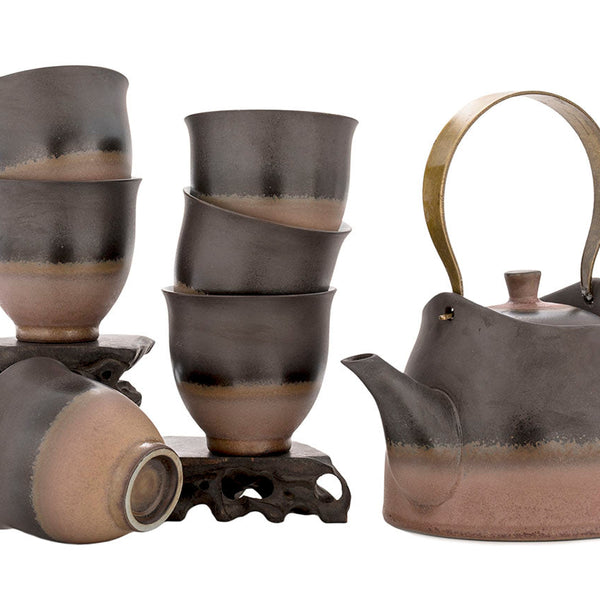 Set for tea ceremony (7 items) # 91029, porcelain: teapot 450 ml, six cups 135 ml.